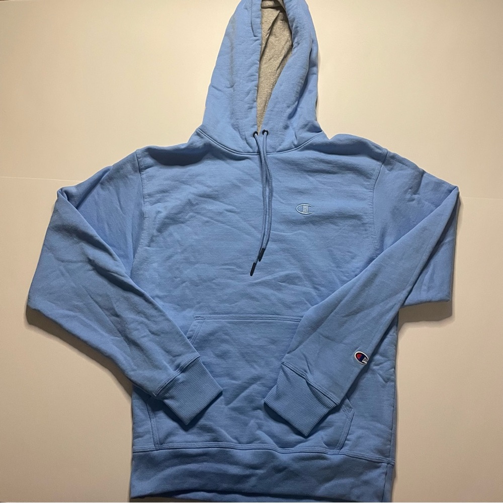 Champion Men’s Hoodie Athletic Carolina Blue Hooded Sweatshirt Adult Size Small